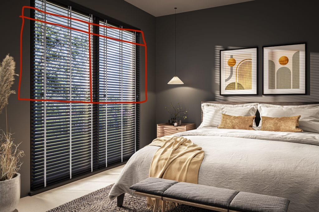 Wooden Venetian blind fitted in a Coventry bedroom by Coventry Blinds
